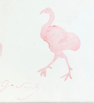 Sand, George. (1804–1876) Watercolor Painting of Two Flamingos