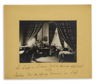 Liszt, Franz. (1811–1886) "Liszt in His Room" – Original Held Photograph, inscribed by Pauline Apel