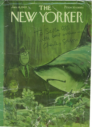 Saxon, Charles. (1920–1988) Signed and Inscribed "New Yorker" Cover, January 18, 1969