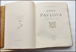 [Dance] [Pavlova, Anna. (1881-1931)] Svétlov [Svétlow], V[alerien]. Anna Pavlova - SIGNED BY PAVLOVA
