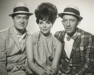 Hope, Bob. (1903–2003) & Crosby, Bing. (1903-1977) & Collins, Joan. (b. 1933) Three Press Photographs from "The Road to Hong Kong"