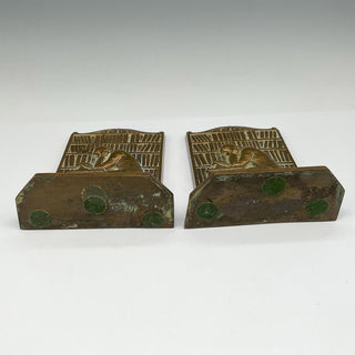 [Bookends] [Library] Pair of Vintage Brass Library Bookends