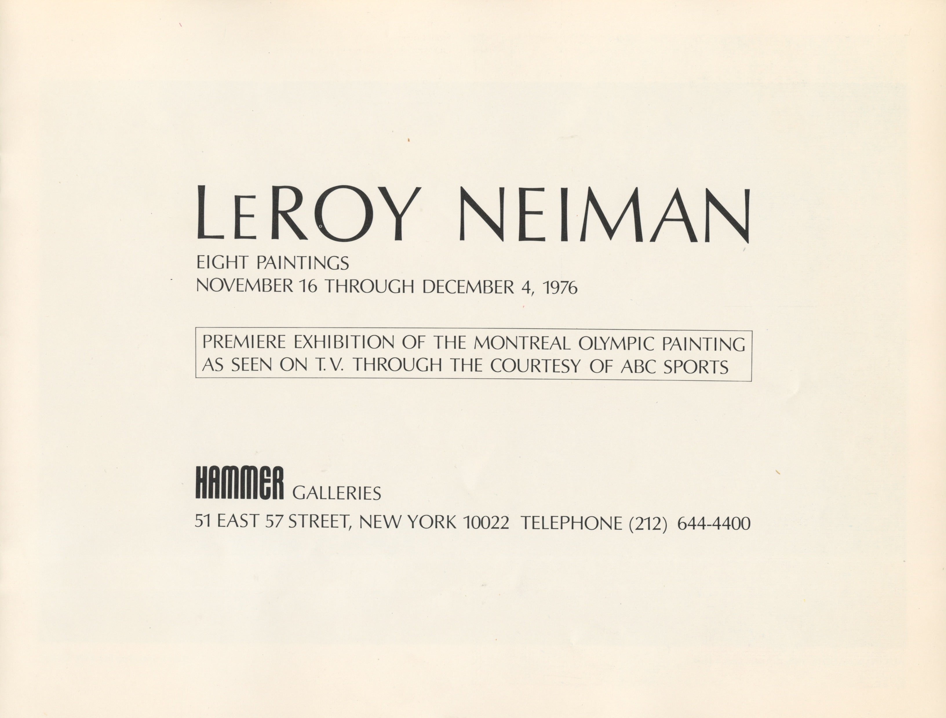 Olympics] Neiman, LeRoy. (1921–2012) 1976 Montreal Olympic