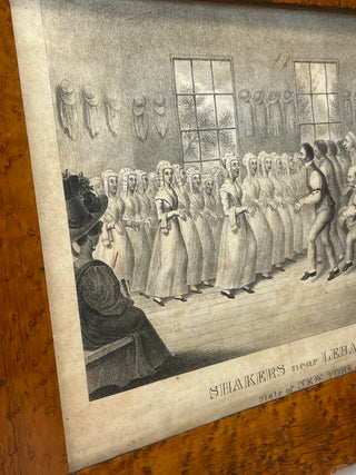 [Shakers] "Shakers near Lebanon, State of New York" - Stipple Engraving, ca. 1830