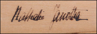 [Composers and Performers of the 19th Century ] Brahms, Schumann, Joachim, Grieg, Paderewski, Hoffman, Piatti, Richter, De Reszke etc. Wooden Fan signed by Leading Composers and Performers