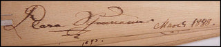 [Composers and Performers of the 19th Century ] Brahms, Schumann, Joachim, Grieg, Paderewski, Hoffman, Piatti, Richter, De Reszke etc. Wooden Fan signed by Leading Composers and Performers