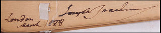[Composers and Performers of the 19th Century ] Brahms, Schumann, Joachim, Grieg, Paderewski, Hoffman, Piatti, Richter, De Reszke etc. Wooden Fan signed by Leading Composers and Performers
