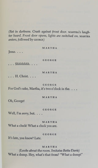 Albee, Edward. (1928-2016) [Bidart, Frank. (b. 1939)] "Who's Afraid of Virginia Woolf?"