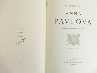 [Pavlova, Anna. (1881-1931)] Svétlov [Svétlow], V[alerien]. "Anna Pavlova" - SIGNED BY PAVLOVA