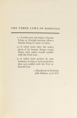 Asimov, Isaac. (1920–1992) "I, Robot" - First Edition