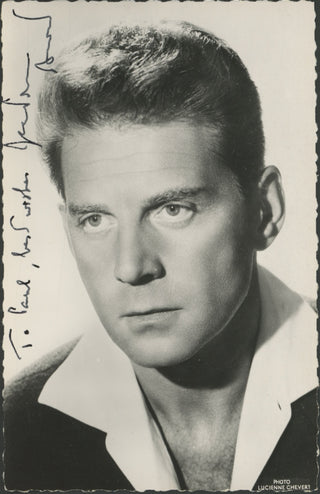 Aumont, Jean-Pierre. (1911–2001) Signed Lucienne Chevert Postcard Photograph