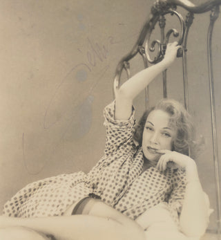 Avedon, Richard. (1923–2004) [Dietrich, Marlene (1901-1992)] Marlene Dietrich in Bedroom, 1948 - SIGNED BY DIETRICH