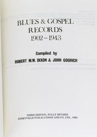 [BLUES] Hunter, Alberta. (1895-1984) [Cushing, Steve.]  [Dixon, Robert M. W. (1939-) & Godrich, John.]  Blues & Gospel Records 1902-1943 - Inscribed to Alberta Hunter with letter from Steve Cushing
