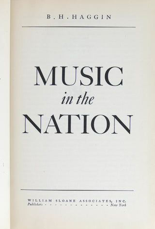 [Balanchine, George. (1904–1983)] Haggin, B.H. "Music in the Nation" - EX-BALANCHINE