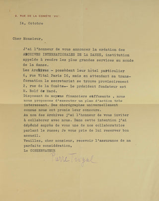 [Ballets Suedois] Leger, Fernand. (1881–1955) & de Maré, Rolf. (1888 - 1964) Les Ballets Suedois dans l'Art Contemporain - WITH AUTOGRAPH MANUSCRIPT BY LEGER