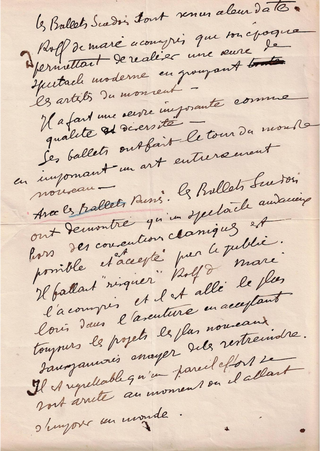 [Ballets Suedois] Leger, Fernand. (1881–1955) & de Maré, Rolf. (1888 - 1964) Les Ballets Suedois dans l'Art Contemporain - WITH AUTOGRAPH MANUSCRIPT BY LEGER