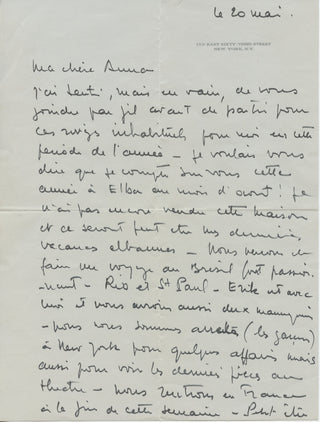 Balmain, Pierre. (1914–1982) Autograph Letter