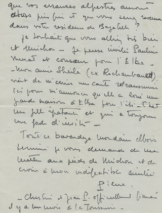 Balmain, Pierre. (1914–1982) Autograph Letter