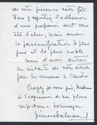 Balmain, Pierre. (1914–1982) [Madame Grès. (1903–1993)] Autograph Letter to Madame Grès