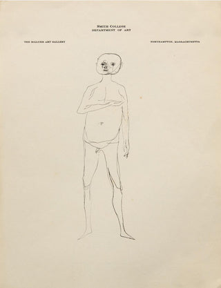 Baskin, Leonard. (1922–2000) Standing Male Figure - Original Drawing, ca. 1960