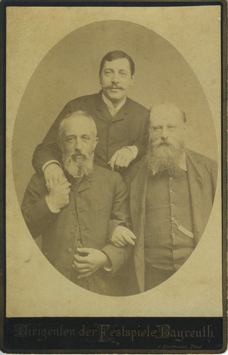 [Bayreuth] Richter, Hans. (1843  - 1916), Levi, Hermann. (1839 - 1900), Mottl, Felix. (1856 - 1911) Signed Cabinet Photograph