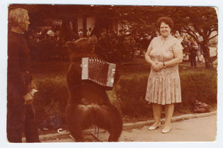 [Accordion] Original Photograph of a Bear Playing an Accordion!