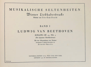 Beethoven, Ludwig van. (1770–1827) [Mitropoulos, Dimitri. (1896–1960)] "Mondscheinsonate Sonate Op. 27. No. 2" - FACSIMILE from the Collection of Mitropoulos