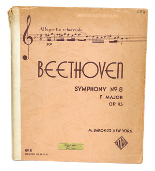 Beethoven, Ludwig van. (1770–1827) [Mitropoulos, Dimitri. (1896–1960)] "Symphony No. 8, F Major, Op. 93" - With Library Stamp of Mitropoulos
