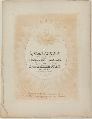 Beethoven, Ludwig van. (1770–1827) [Op. 18 No. 5] 5tes Quartett (in A) für 2 Violinen, Viola und Violoncello... 18tes Werk, No. 5