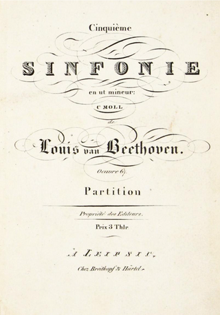 Beethoven, Ludwig van. (1770–1827) Cinquième Sinfonie... Oeuvre 67. Partition. BEETHOVEN'S FIFTH SYMPHONY FIRST EDITION