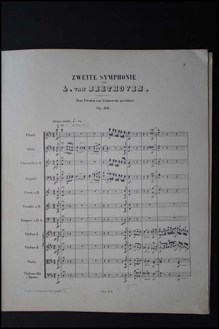 Beethoven, Ludwig van. (1770–1827) [Krauss, Clemens. (1893–1954)] Zweite Symphonie. Op. 36  - EX-CLEMENS KRAUSS