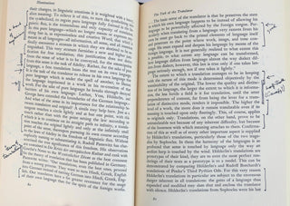 Benjamin, Walter. (1892-1940) [Arendt, Hannah. (1906-1975) EDITOR] (Translated by Harry Zohn)[Bidart, Frank. (b. 1939)] "Illuminations"