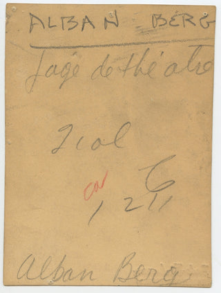 Berg, Alban. (1885 - 1935)  [Fleischmann, Trude. (1895–1990)] Alban Berg, 1932 - Original Photograph