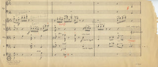 Berger, Arthur. (1912–2003) "Ideas of order"—Fragment of corrected proof page with autograph inscription