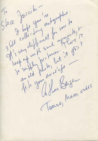 Berger, Arthur. (1912–2003) Signed Photograph-Autograph Letter