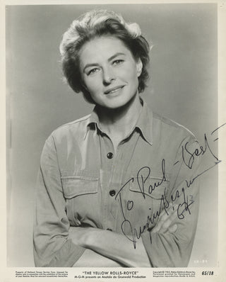Bergman, Ingrid. (1915–1982) Signed Photograph in The Yellow Rolls-Royce