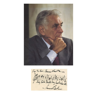 Bernstein, Leonard. (1918–1990) "Sing God a Simple Song" - Autograph Musical Quotation from "Mass"