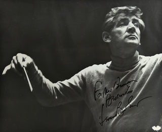 Bernstein, Leonard. (1918–1990) Enormous Original Signed Photograph Conducting