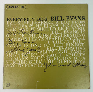 Evans, Bill. (1929–1980) & Farmer, Art. (1928 - 1999) Everybody Digs Bill Evans - SIGNED "Happiness in Music Always"  LP COVER