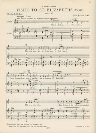 Bishop, Elizabeth. (1911 - 1979) & Rorem, Ned. (1923-2022)[Bidart, Frank. (b. 1939)] "Visits to St. Elizabeths" - INSCRIBED BY BISHOP TO BIDART