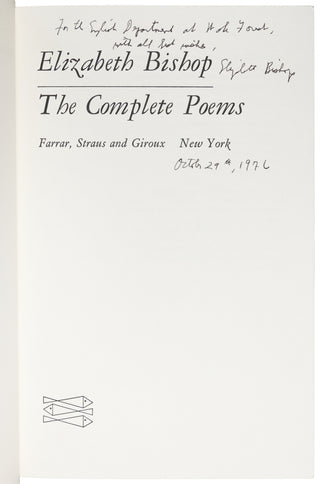 Bishop, Elizabeth. (1911 - 1979) The Complete Poems - SIGNED