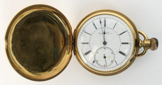 Bishop, Elizabeth. (1911 - 1979) [Bidart, Frank. (b. 1939)][Watch] Auguste Saltzman, Chaux de Fonds An 18K gold key wind full hunter pocket watch - EX-ELIZABETH BISHOP
