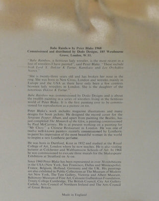 [Pop Art] Blake, Peter. (b. 1932) "Babe Rainbow," 1968