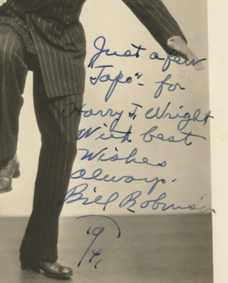 Robinson, Bill "Bojangles." (1878–1949) Signed Photograph