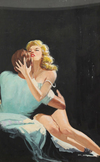 [Book Cover Art]  Barton, Harry. (1908–2001) "Golden Tramp" -  1959 Erotic Book Cover Illustration Painting
