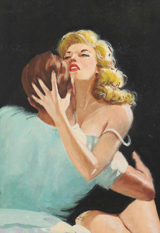 [Book Cover Art]  Barton, Harry. (1908–2001) "Golden Tramp" -  1959 Erotic Book Cover Illustration Painting