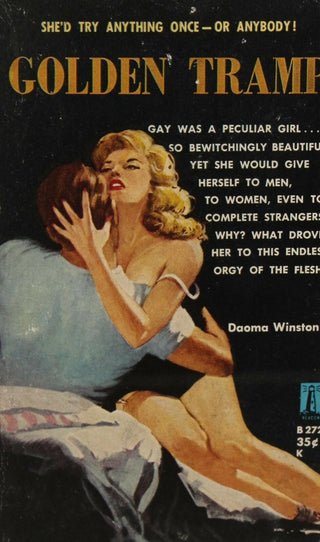 [Book Cover Art]  Barton, Harry. (1908–2001) "Golden Tramp" -  1959 Erotic Book Cover Illustration Painting