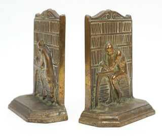 [Bookends] [Library] Pair of Vintage Brass Library Bookends