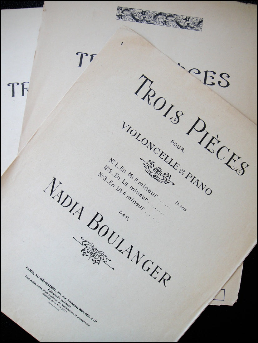 Boulanger Nadia 1887 1979 Trois Pièces Pour Violoncelle Et Piano