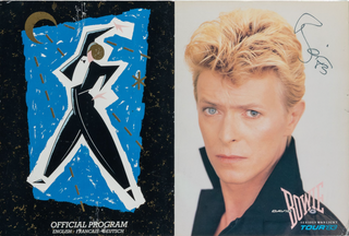 Bowie, David. (1947–2016) Signed Oversized Photograph on "Serious Moonlight" Tour Program Cover